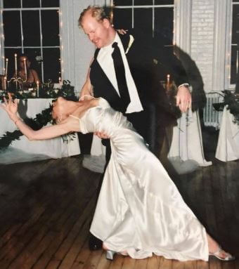 Michael Gaffigan parents Jim Gaffigan and Jeannie Gaffigan on their wedding day.